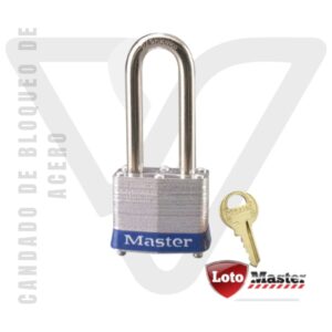 Candado de Bloqueo de Acero con paragolpes azul, arco de 7mm, cilindro de 4 pines y doble rodamiento