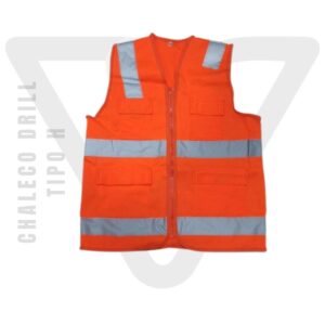 CHALECO DRILL TIPO H NARANJA fabricación nacional