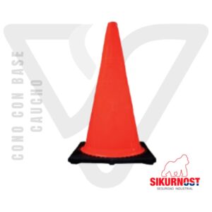 Cono con Base Caucho / base negra protección vial