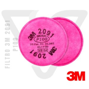 filtro 3m 2091 P100 puede ser usado en respiradores 7500 y en la serie 6000