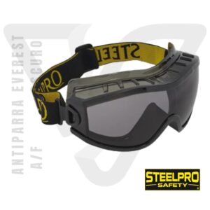 Antiparra Everest A/F Oscuro Steelpro Visor de policarbonato oftálmico de alta transparencia. Diseño para visión periférica.
