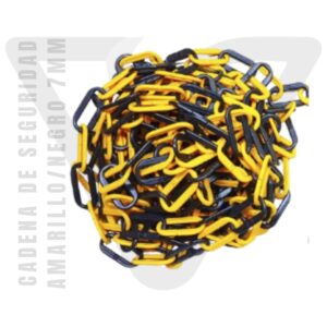 Cadena de Seguridad amarillo/negro 7mm100% polipropileno con resistencia a los rayos UV