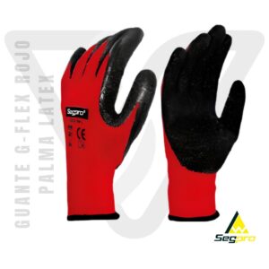 Guante G-FLEX ROJO PALMA LATEX de polialgodón