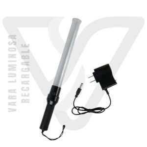 VARA LUMINOSA RECARGABLE BICOLOR (ROJO Y VERDE) Con 3 intermitentes y 12 bombillas.