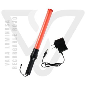 Vara Luminosa Recargable Rojo para funciones de seguridad