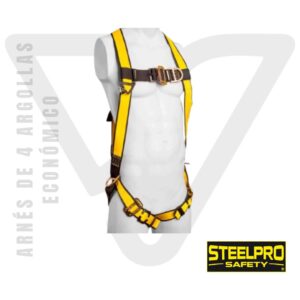 ARNÉS DE 4 ARGOLLAS ECONÓMICO STEELPRO en su línea de altura