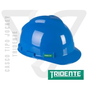 Casco Tridente Azul tipo Jockey de 4 puntas de apoyo