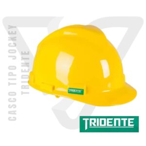 Casco Tipo Jockey Tridente Amarillo con 4 puntos de apoyo