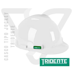 Casco Tipo Jockey Tridente Blanco con 4 puntas de apoyo