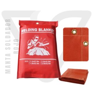 Manta Soldador Rojo es un elemento de tela ignífuga de fibra de vidrio