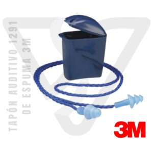 Tapón auditivo 1291 de espuma 3M con cordón y estuche