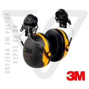 Orejera 3M Peltor X2P5E 24 dB adaptable a casco con resistencia dieléctrica y cojines ergonómicos