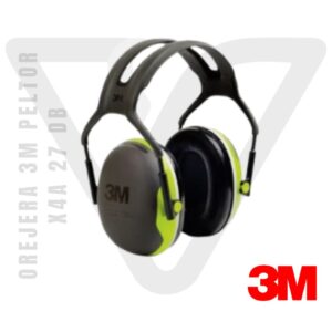 Orejera 3M Peltor X4A 27 dB ligera con arnés metálico y certificación EN 352