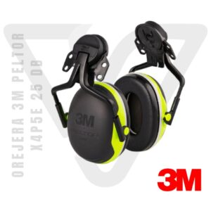 Orejera 3M Peltor X4P5E 25 dB para casco con protección dieléctrica y certificación EN 397