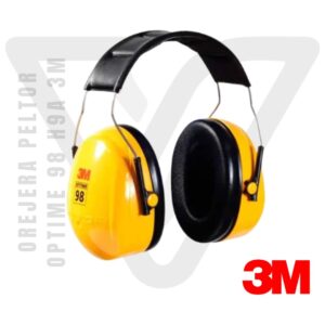Orejera Peltor Optime 98 H9A 3M con reducción de ruido de 25 dB y diseño ergonómico para protección auditiva