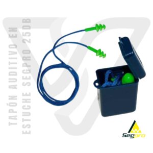 Estuche porta tapones auditivos Segpro de plástico resistente para almacenamiento e higiene