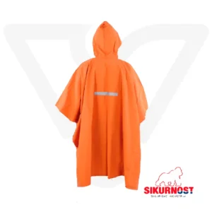 Poncho PVC Sikurnost Naranja impermeable para protección contra lluvia y salpicaduras