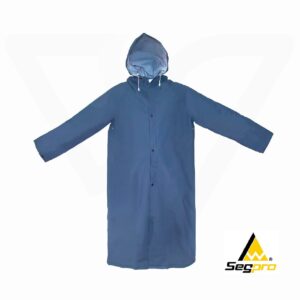 Capotin de PVC Azul Segpro una cinta reflectiva de 19.5cm x 2cm y broches para evitar el ingreso de agua