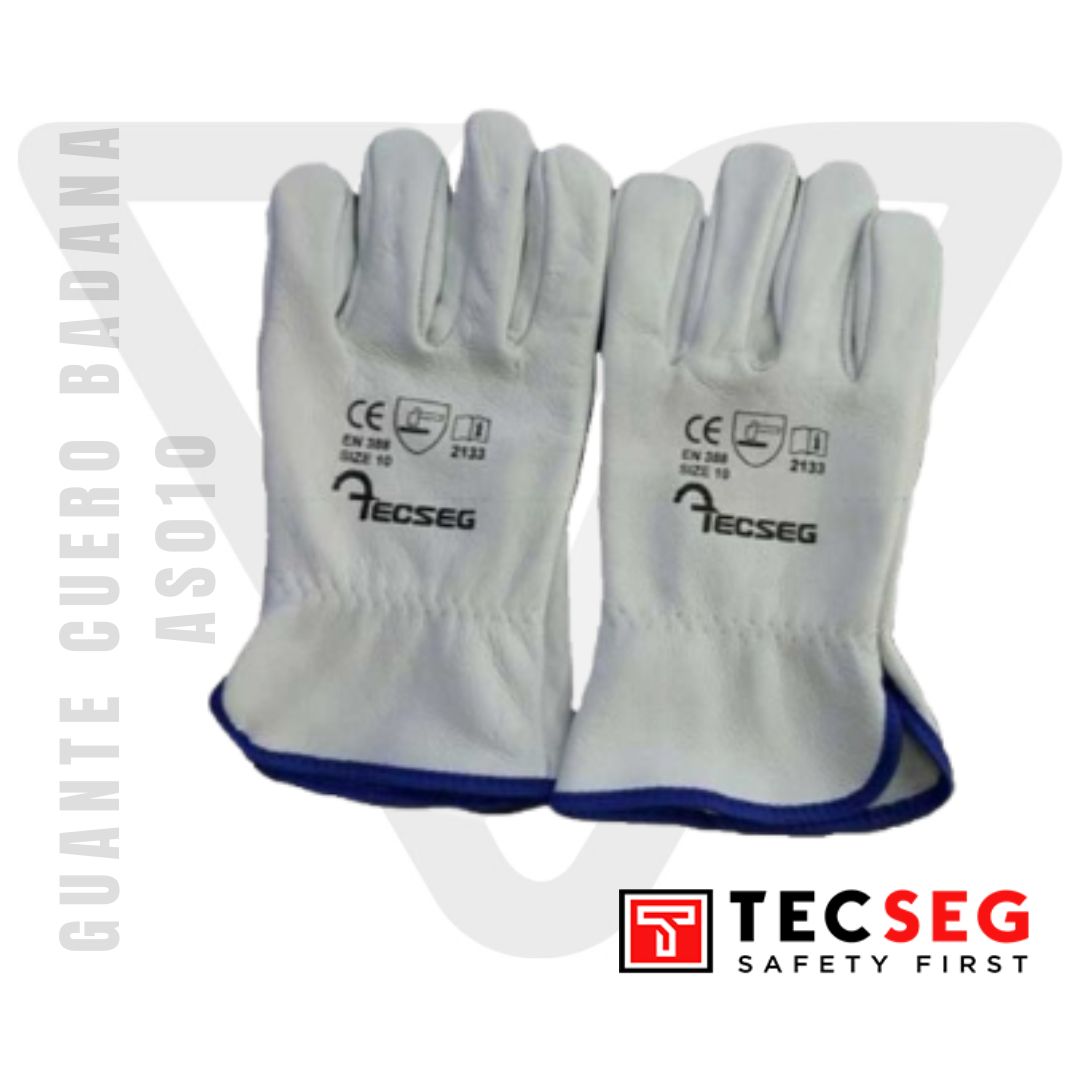 Guante Cuero Badana Tecseg AS010 Blanco