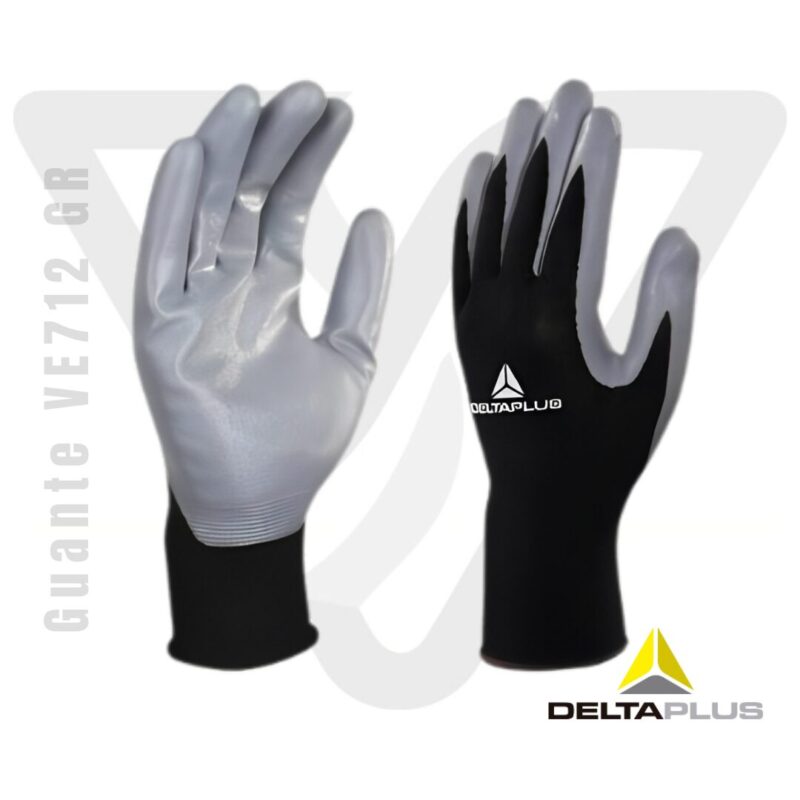 Guante VE 712 GR Deltaplus Guante VE 712 GR Deltaplus, Guantes de seguridad anticorte y nitrilo Deltaplus VE712 GR