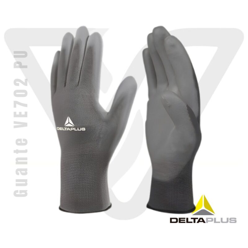Guante VE702 PU Deltaplus Guante VE702 PU Deltaplus, guantes de seguridad poliéster y poliuretano Deltaplus VE702 PU