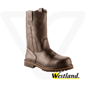 BOTA WESTLAND 8609, Botas de cuero de caña alta Wellington 8609 Westland en color marrón con puntera de composite y suela antideslizante, ideales para trabajo industrial